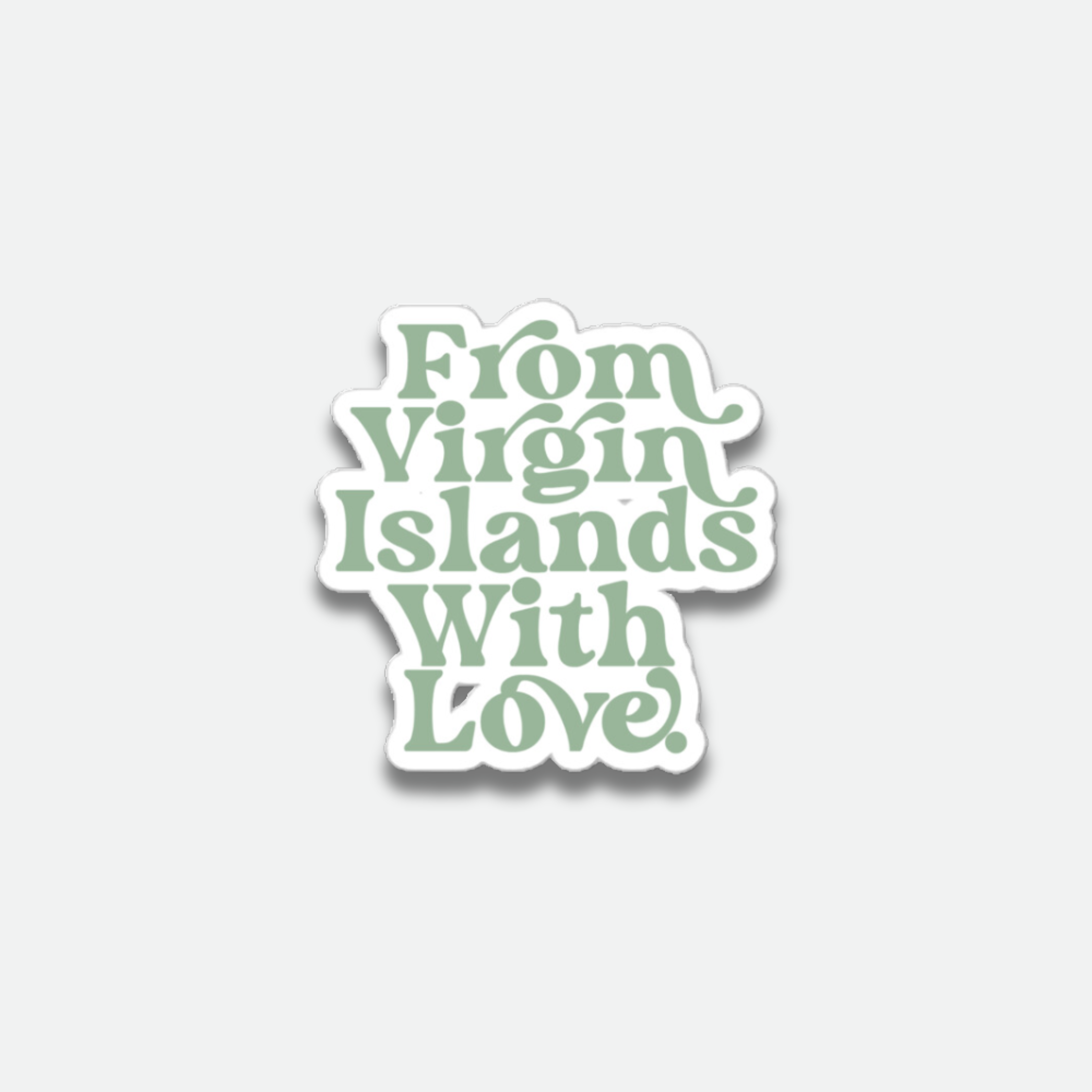 From Virgin Islands With Love Mint Sticker
