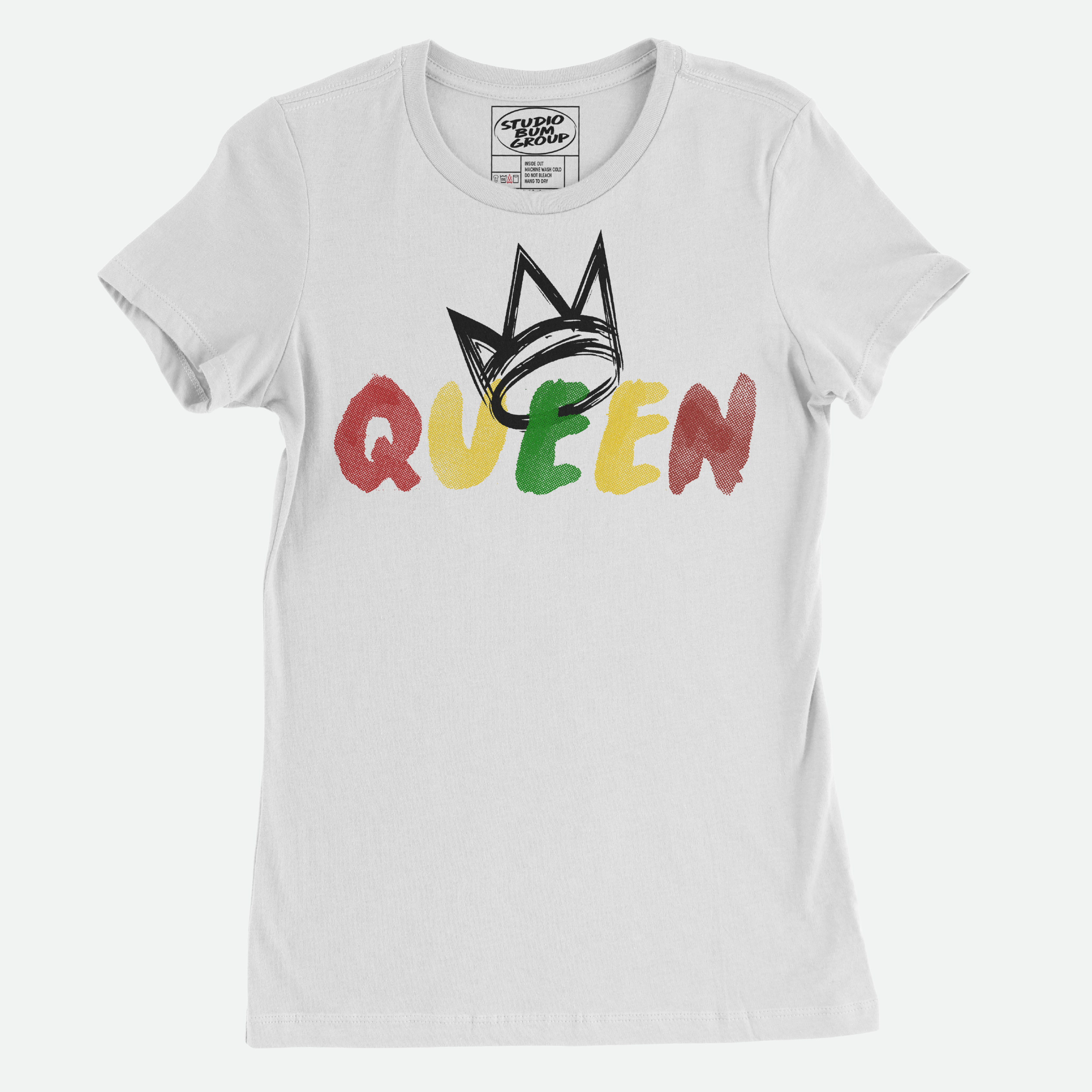 Queen Originals (White Short Sleeve T-Shirt Black Crown)