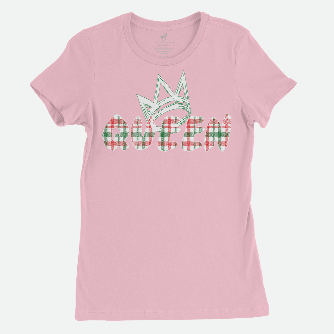 Queen White Madras Short Sleeve T-Shirt