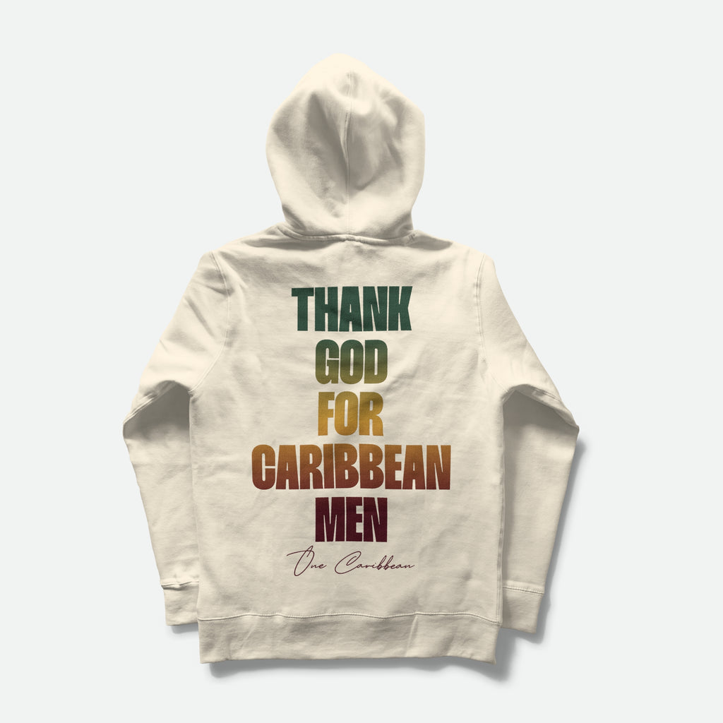 Thank God for Caribbean Men — Hoodie — One Love Gradient (Ivory)