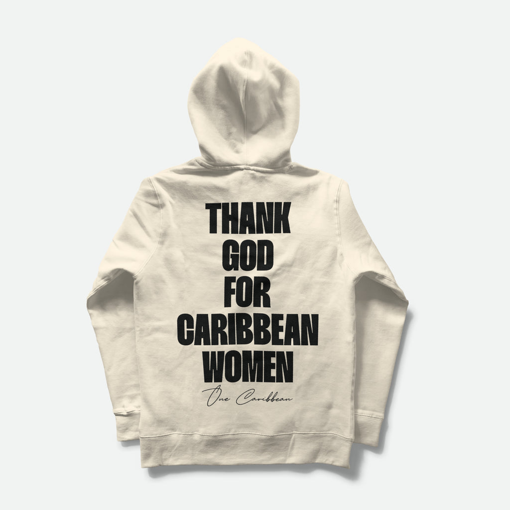Thank God for Caribbean Women — Hoodie — Ivory Noir (Ivory)