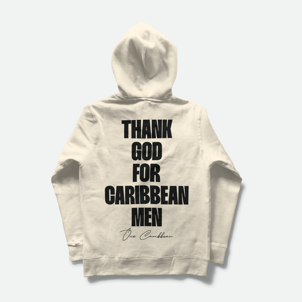 Thank God for Caribbean Men — Hoodie — Ivory Noir (Ivory)