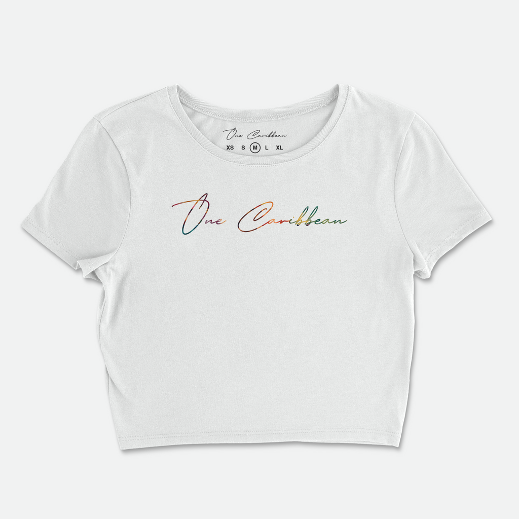 One Caribbean Women's Tie-Dye Need Money For Carnival Fitted Crop Top (Multiple Colors)