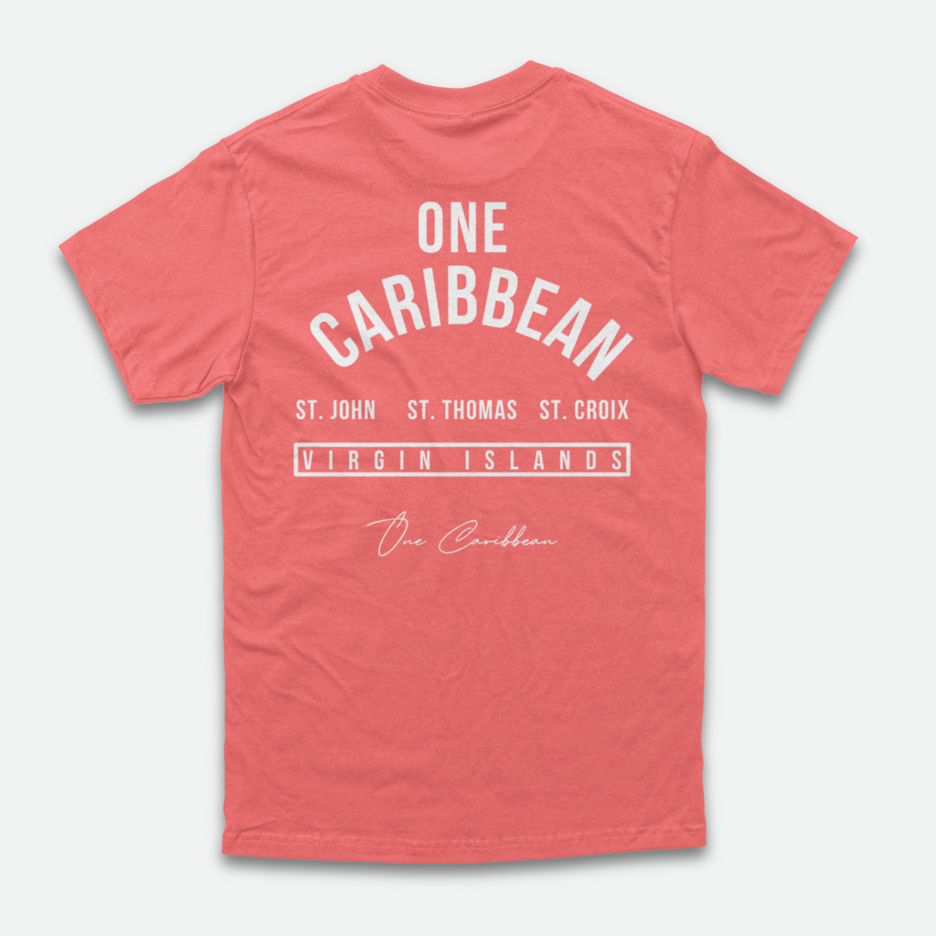 One Caribbean Souvenir Collection T-Shirt (White Print)