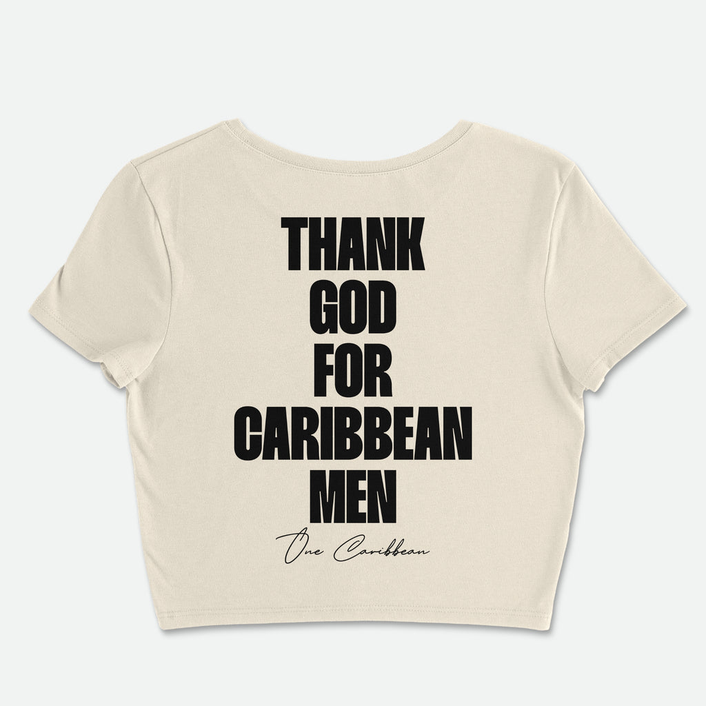 Thank God for Caribbean Men — Crop Top — Ivory Noir (Ivory)
