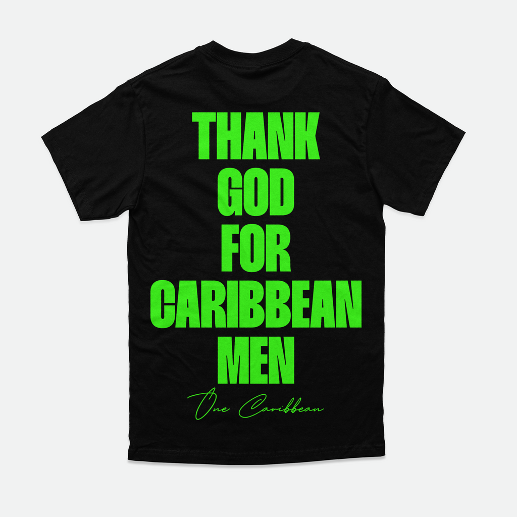 Thankful Tees: Neon Carnival – Thank God for Caribbean Men By OCA
