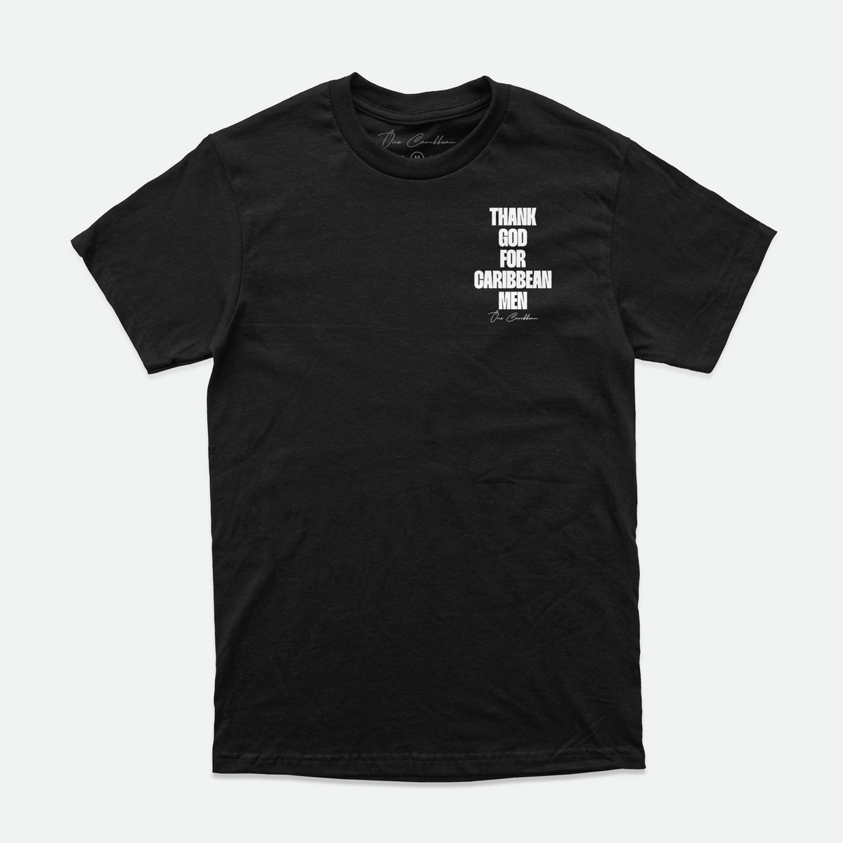 Thankful Tee: Black Classic – Thank God for Caribbean Men By One Caribbean Apparel