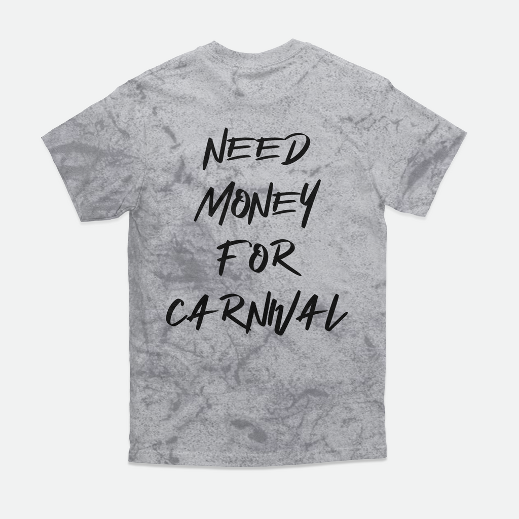 One Caribbean Jouvert Tees | 'Need Money For Carnival' in Smoke & Ocean
