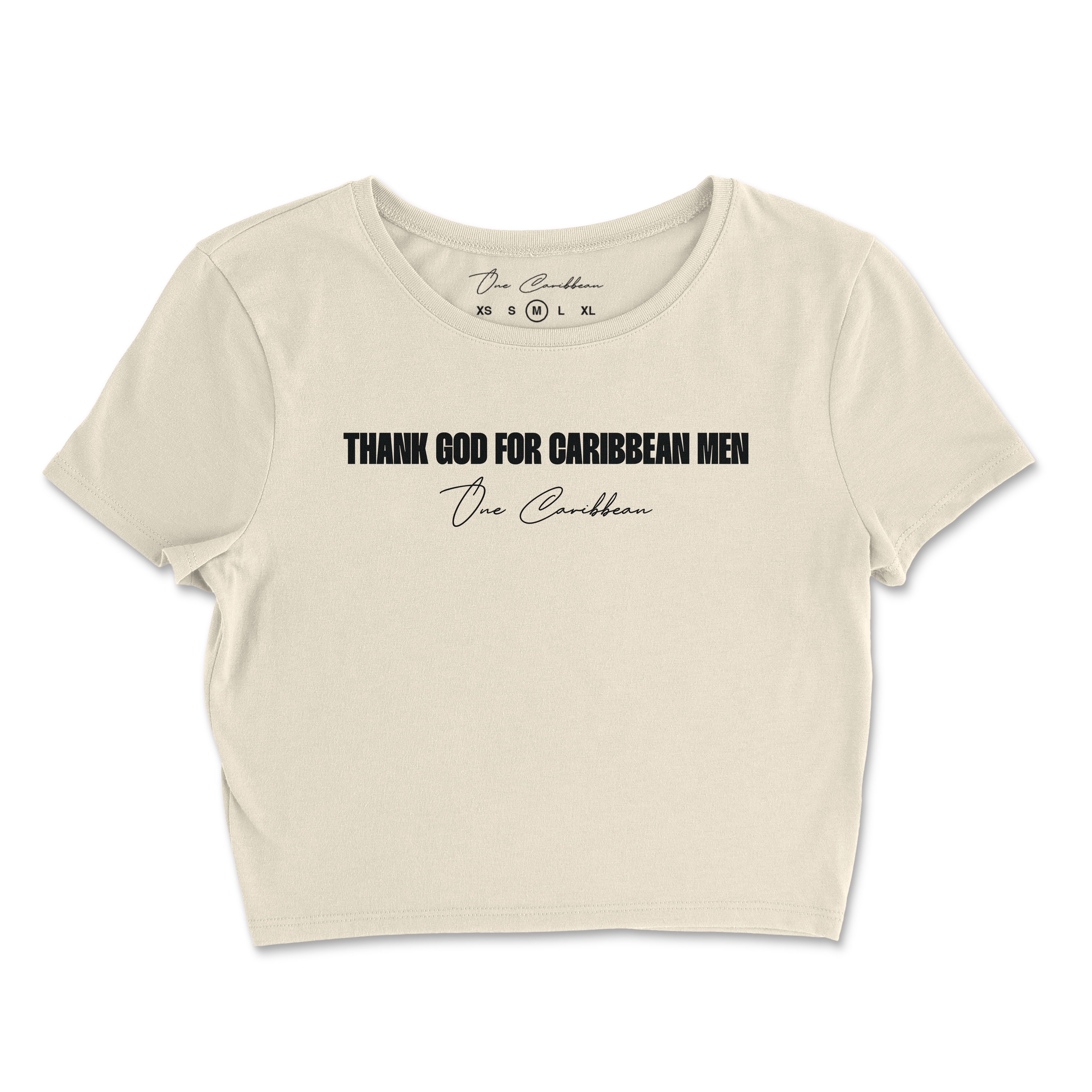 Thank God for Caribbean Men — Crop Top — Ivory Noir (Ivory)