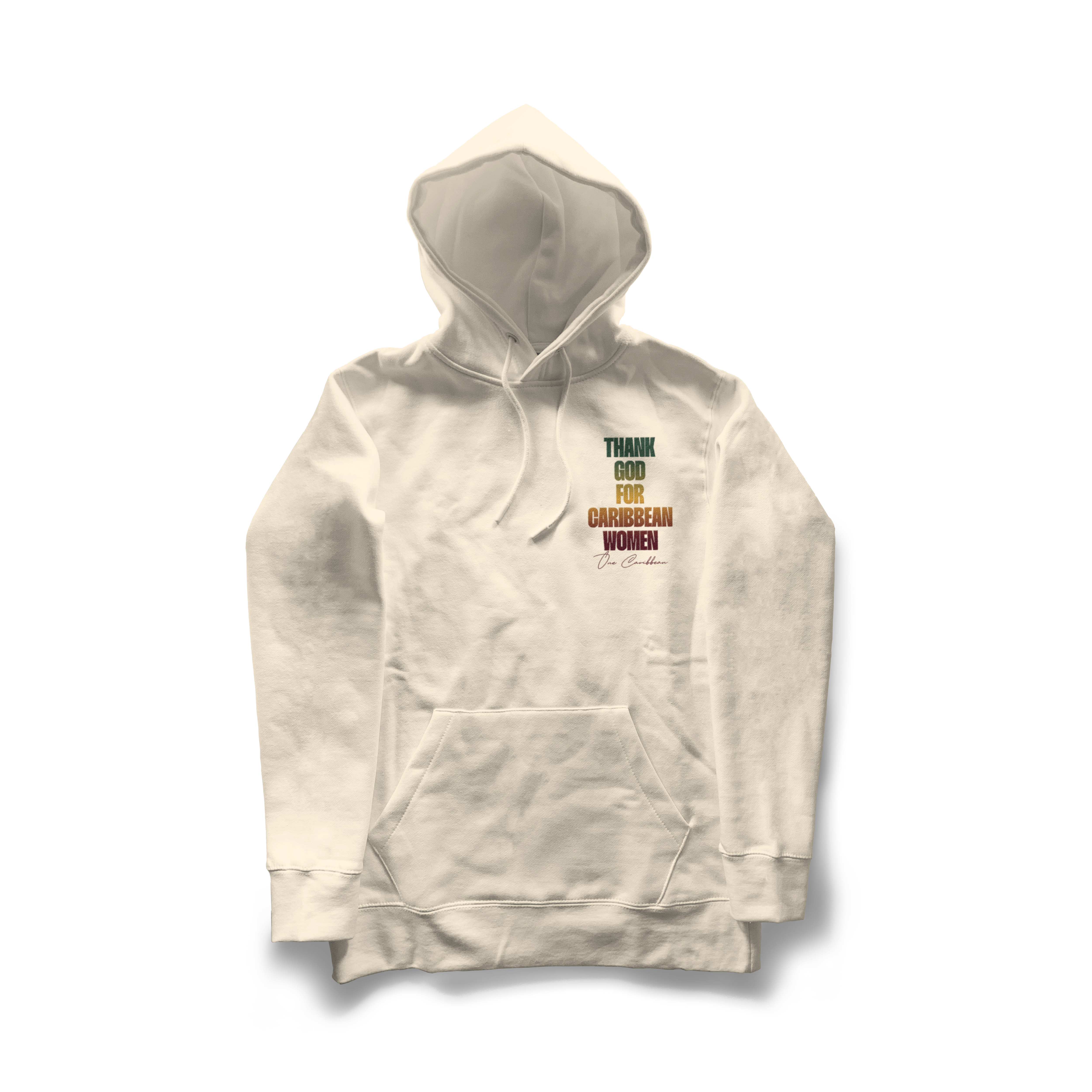 Thank God for Caribbean Women — Hoodie — One Love Gradient (Ivory)