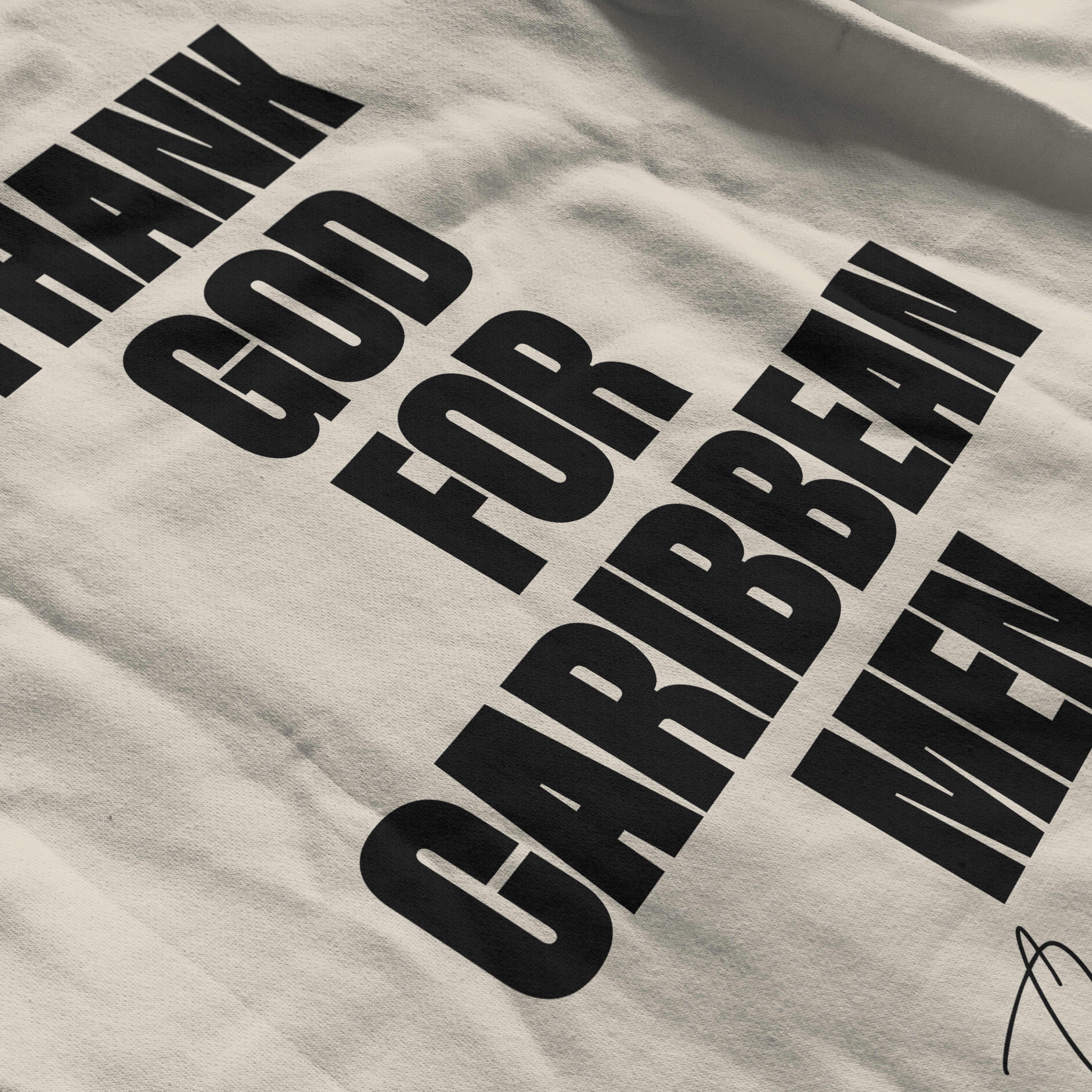 Thank God for Caribbean Men — Hoodie — Ivory Noir (Ivory)