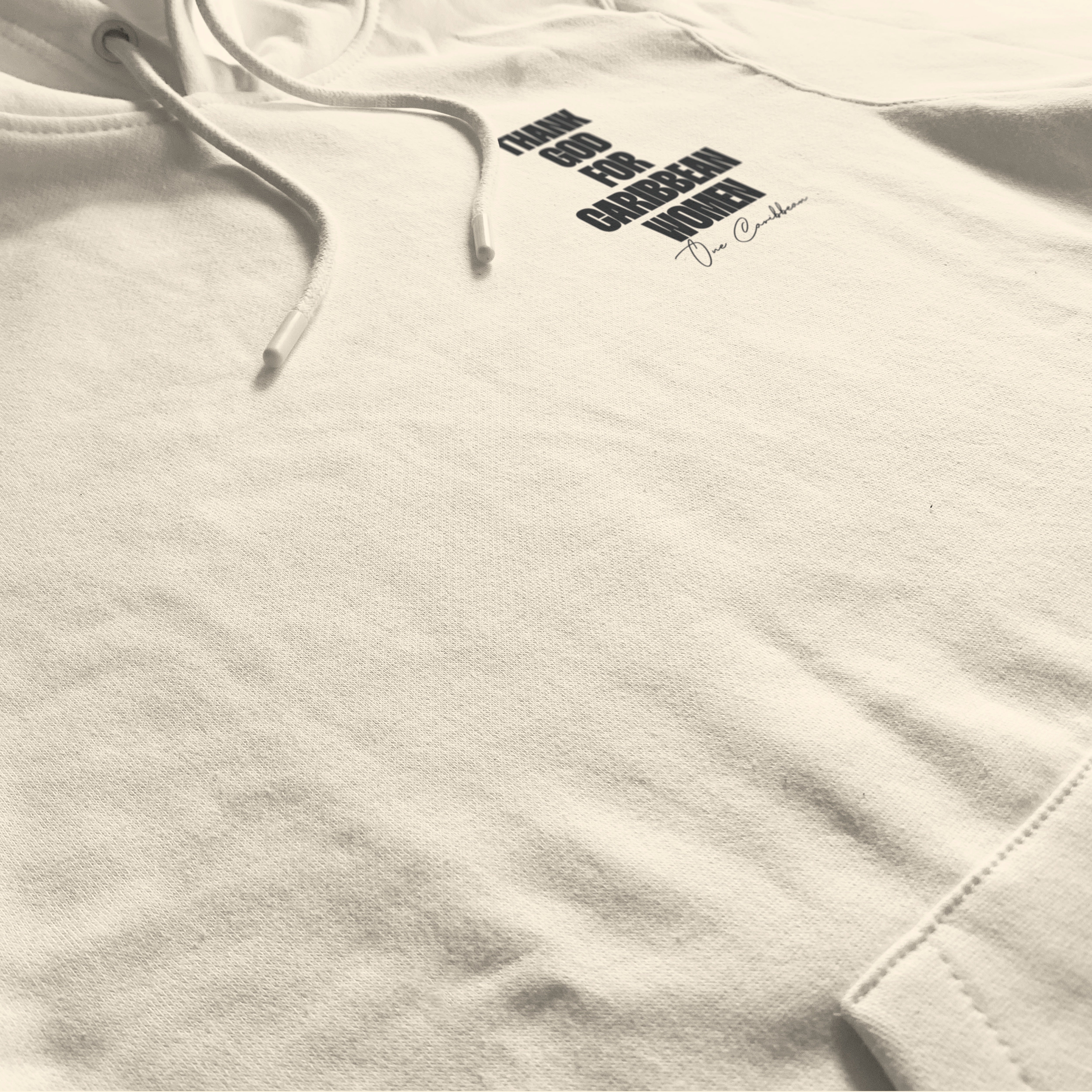 Thank God for Caribbean Women — Hoodie — Ivory Noir (Ivory)