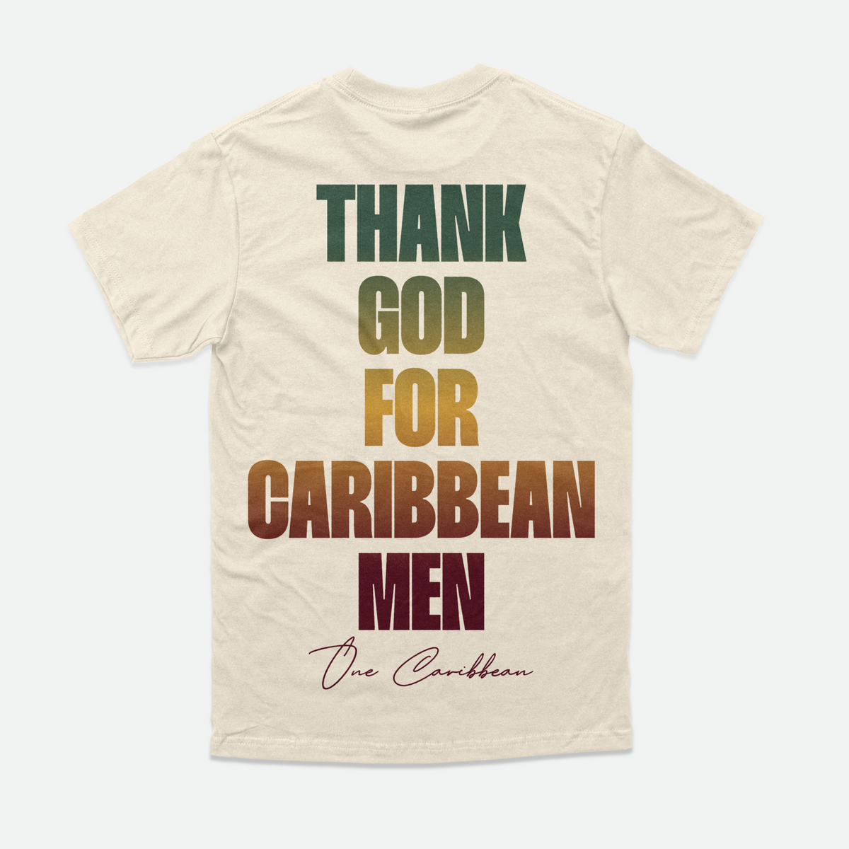 Thank God for Caribbean Men — Tee — One Love Gradient (Ivory)