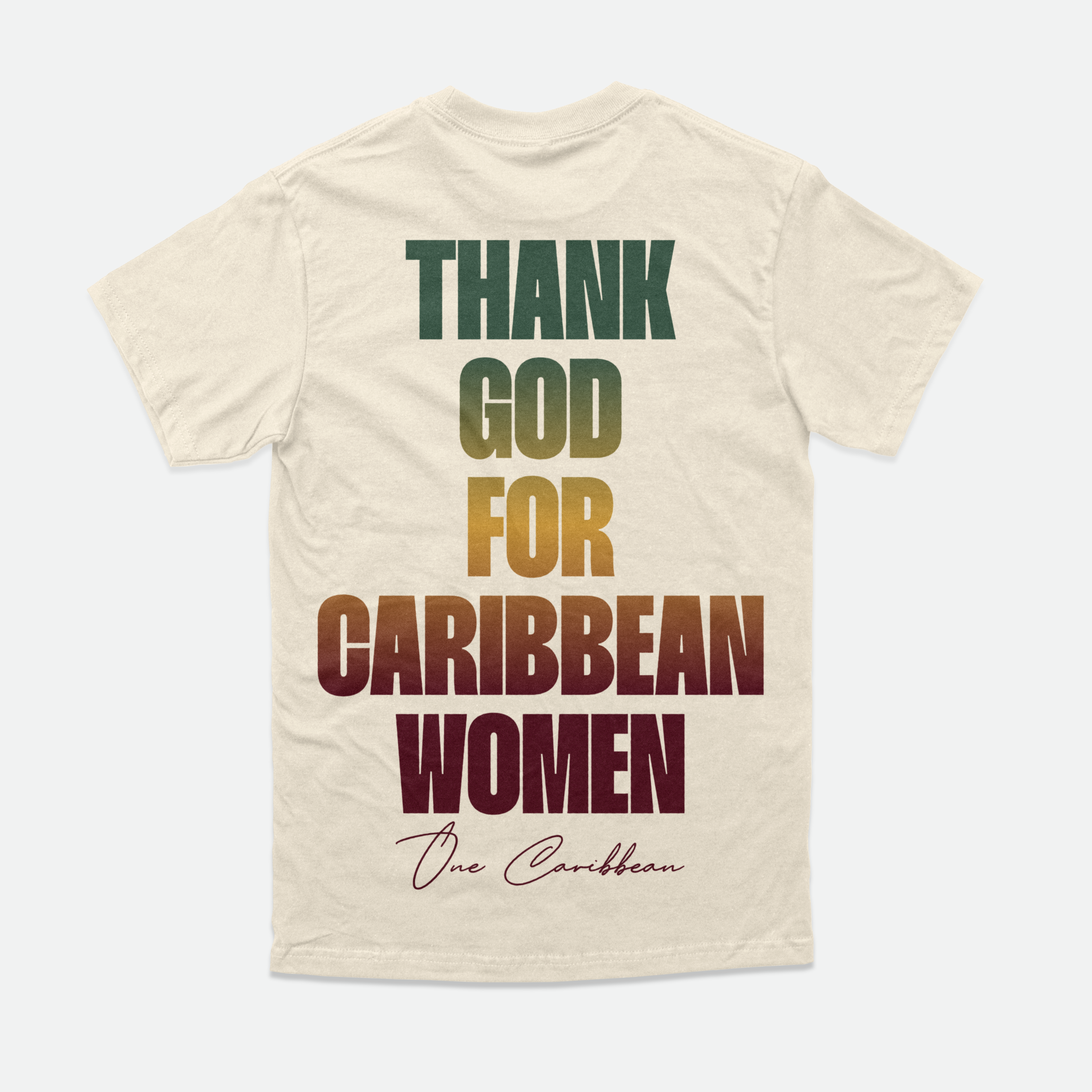 Thank God for Caribbean Women — Tee — One Love Gradient (Ivory)
