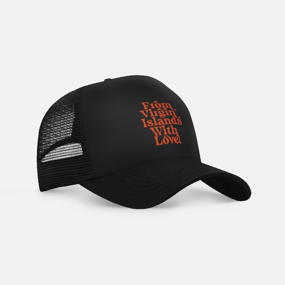 From Virgin Islands With Love Trucker Cap (Orange)