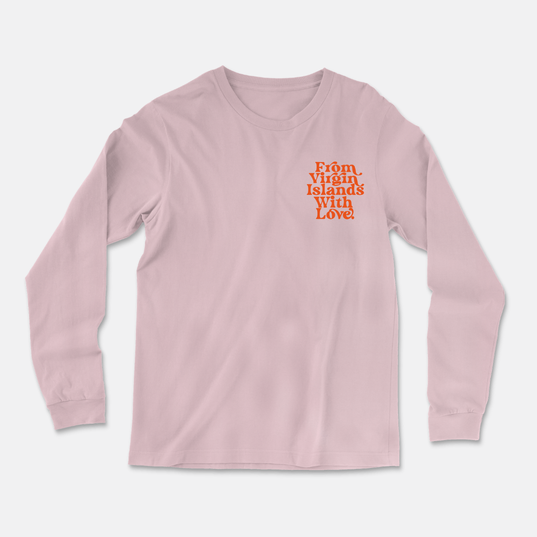 From Virgin Islands With Love Long Sleeve T-Shirt (Military Green Orange)