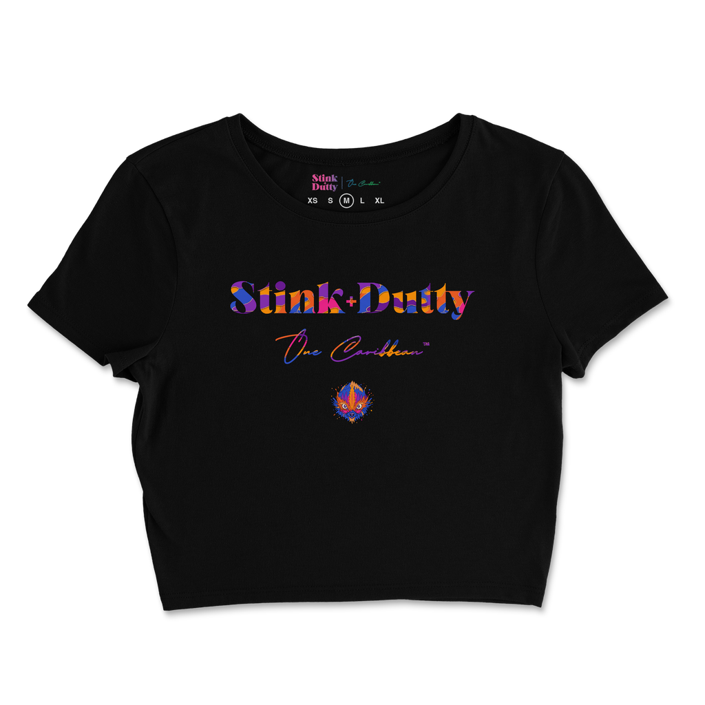 Stink + Dutty x One Caribbean Apparel – Camo Palms Crop Top