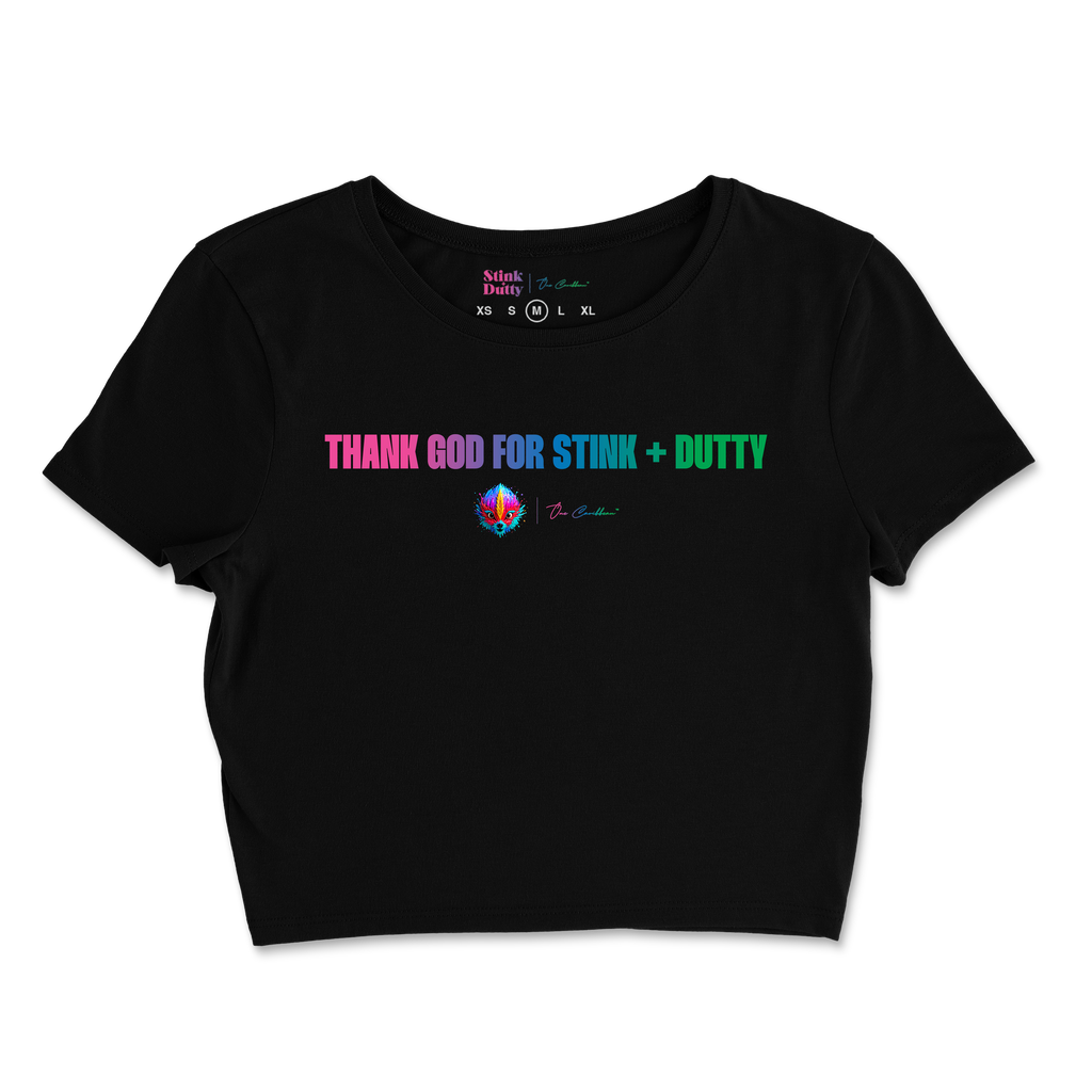 Stink + Dutty x One Caribbean Apparel – Thank God For Stink & Dutty Crop Top
