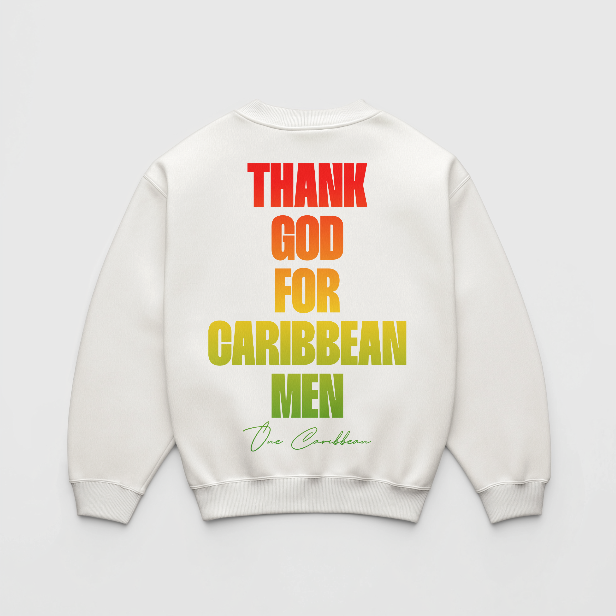 Thankful Sweatshirt: Scotch Bonnet – Thank God for Caribbean Men by OCA (Black & White)