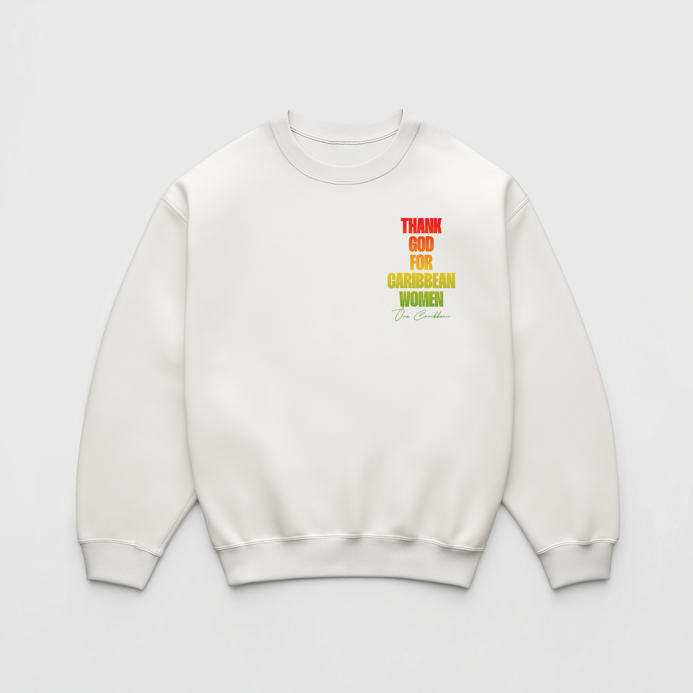 Thankful Sweatshirt: Scotch Bonnet – Thank God for Caribbean Women by OCA (Black & White)