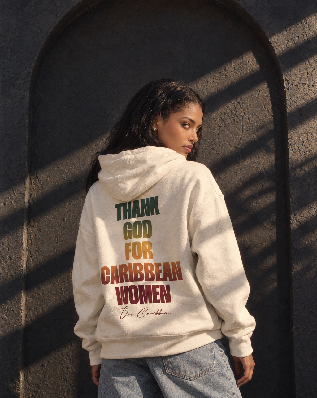 TGFCW Hoodie back, editorial lookbook