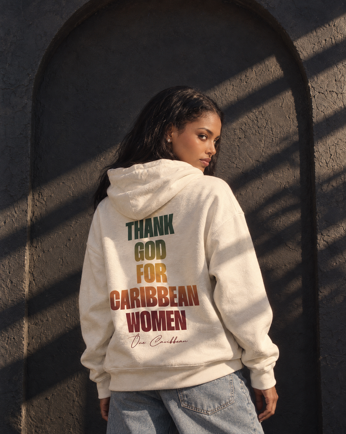 TGFCW Hoodie back, editorial lookbook