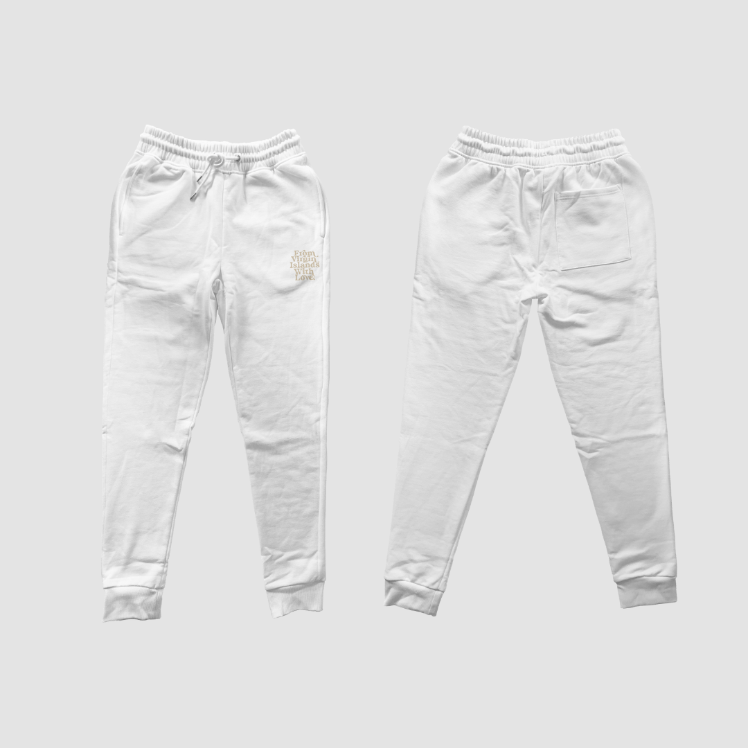 From Virgin Islands With Love Joggers (White Beige)
