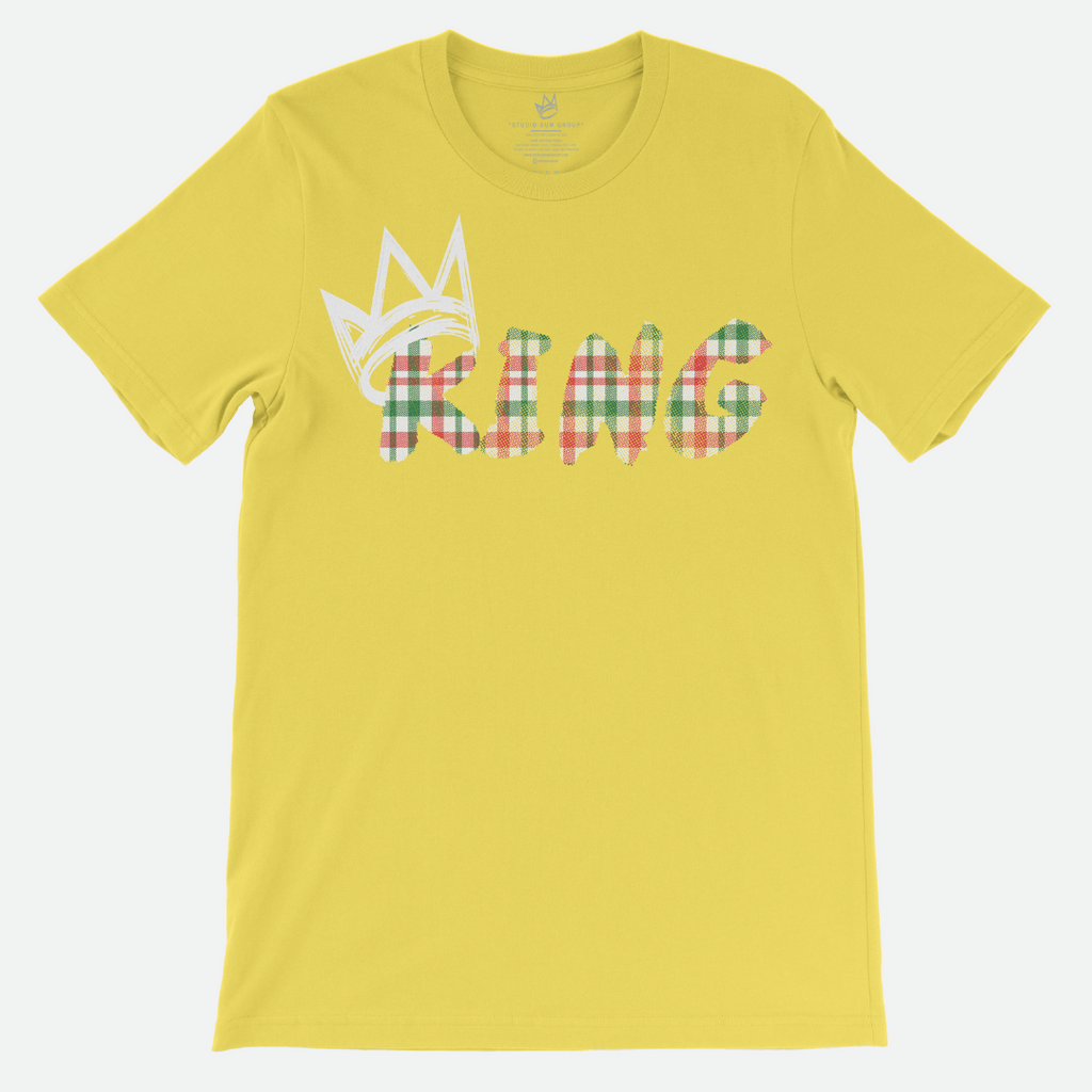 King White Madras Short Sleeve T-Shirt