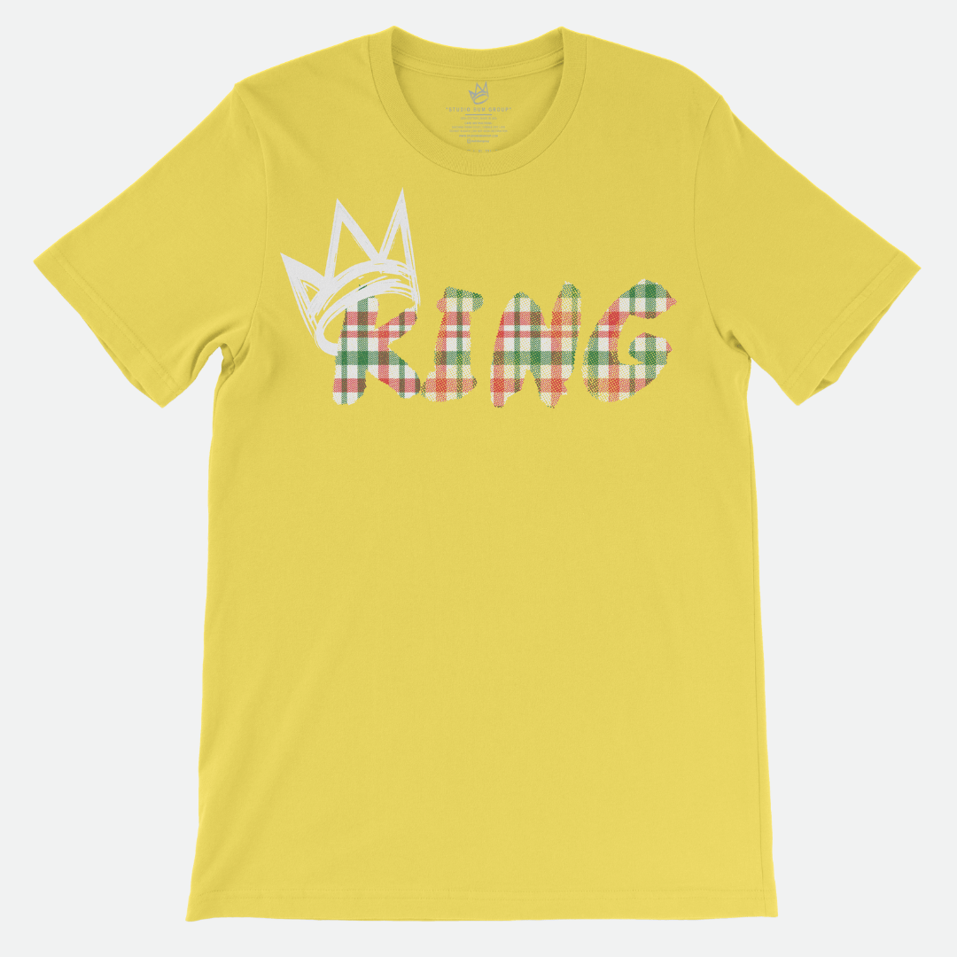 King White Madras Short Sleeve T-Shirt