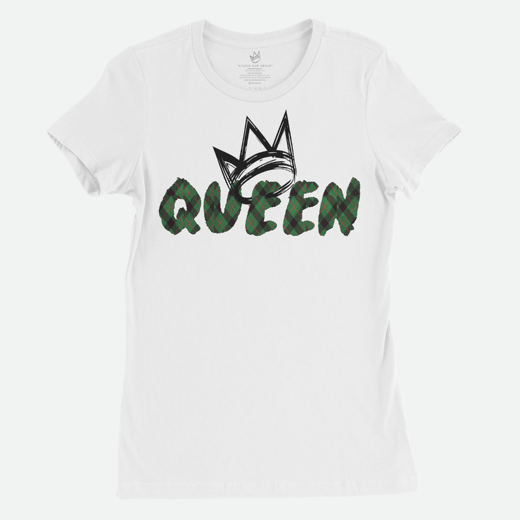 Queen Green Madras Short Sleeve T-Shirt