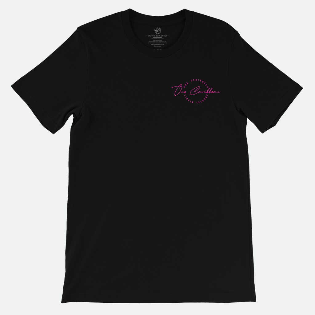 One Caribbean Souvenir Collection T-Shirt (Black Neon Pink)