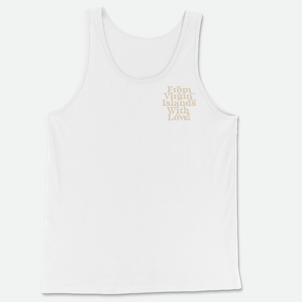 From Virgin Islands With Love Tank Top (Beige Print)