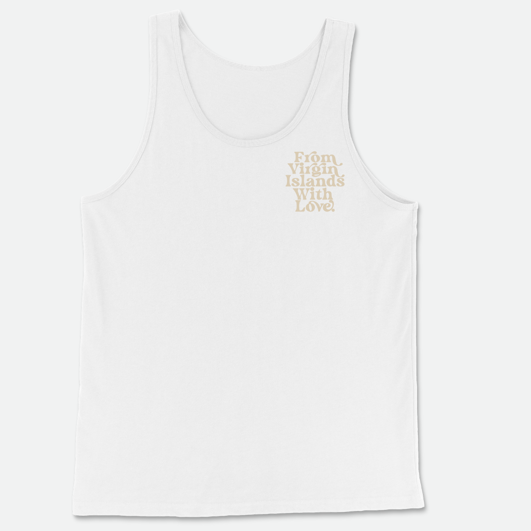 From Virgin Islands With Love Tank Top (Beige Print)