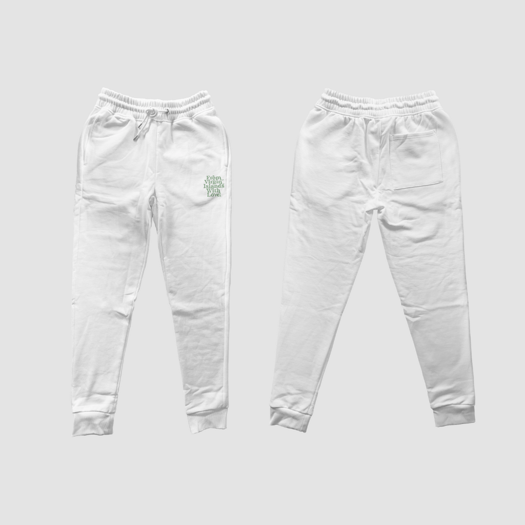 From Virgin Islands With Love Joggers (White Mint)