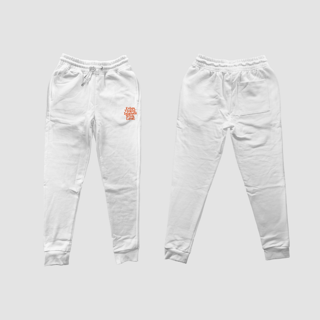 From Virgin Islands With Love Joggers (White Orange)