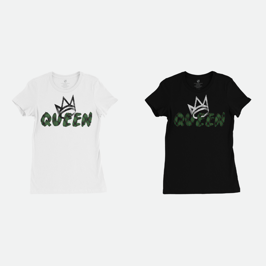 Queen Green Madras Short Sleeve T-Shirt