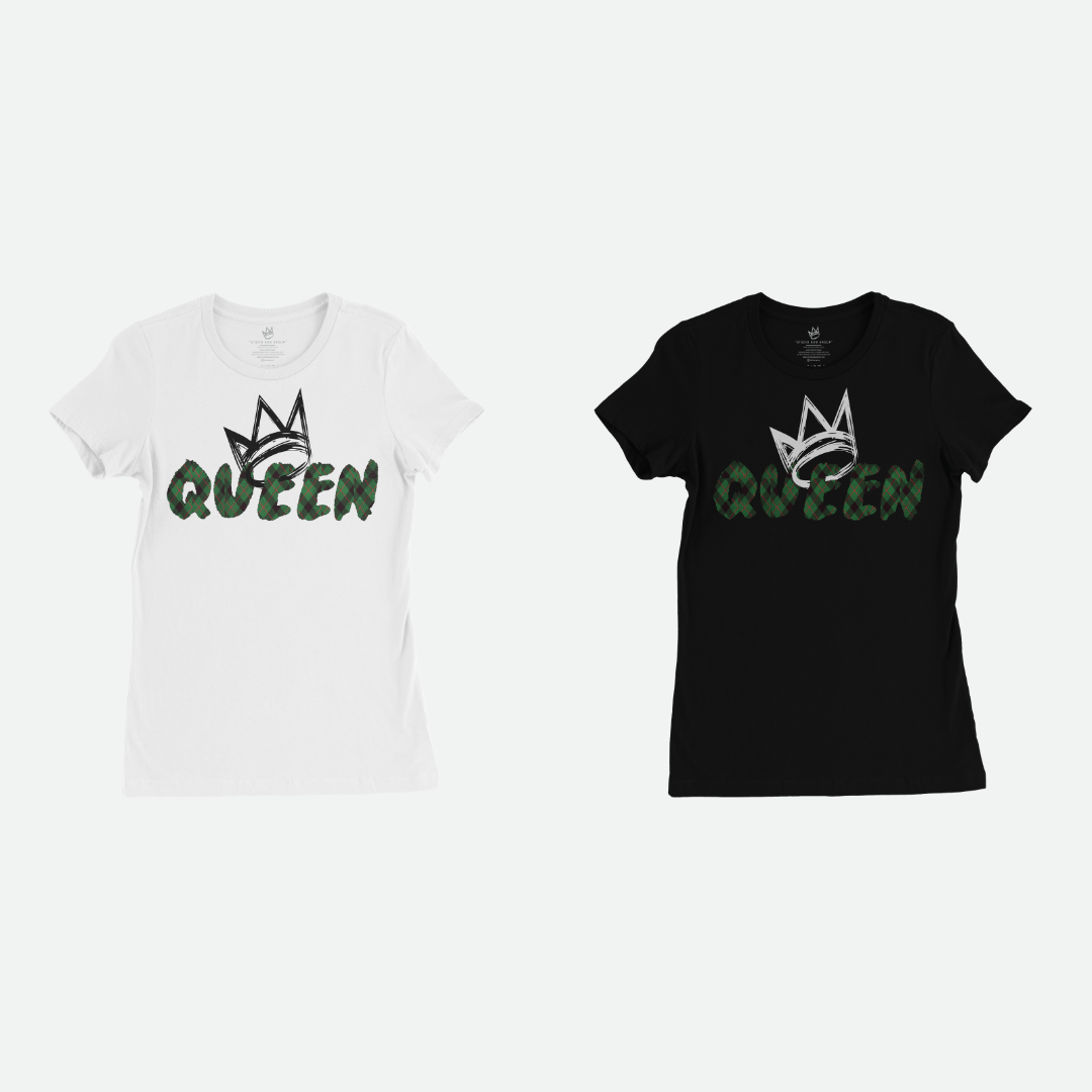 Queen Green Madras Short Sleeve T-Shirt
