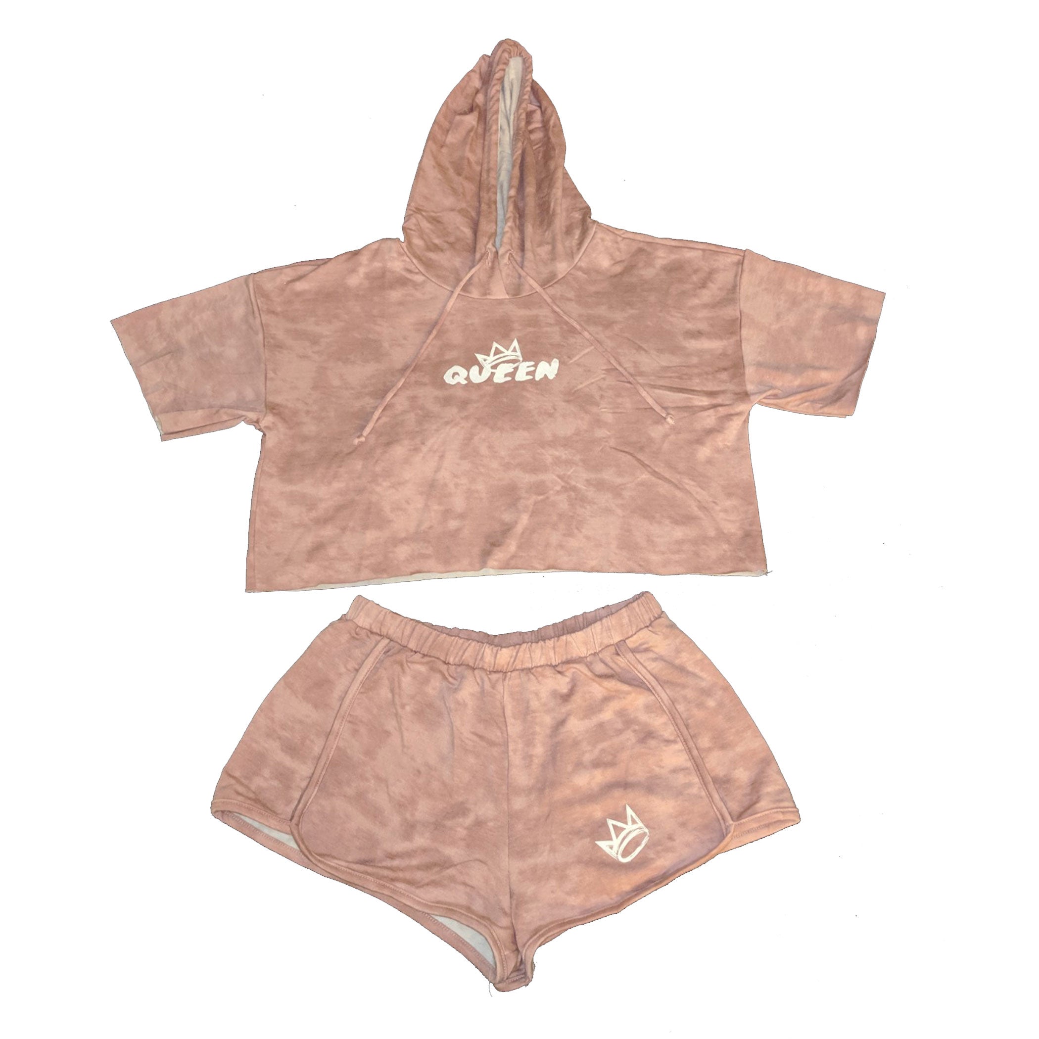 Queen Mauve Tie Dye Crop Top Set